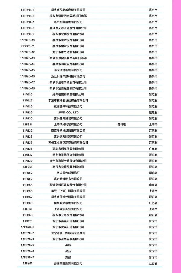CHIC2026春季1.1馆展商名录｜参展指南(图18)